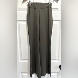 OAK + FORT Pull On Flare Split Hem Pants Forrest Green Trousers Size Small